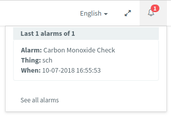 Opened Notification Bell with alarms